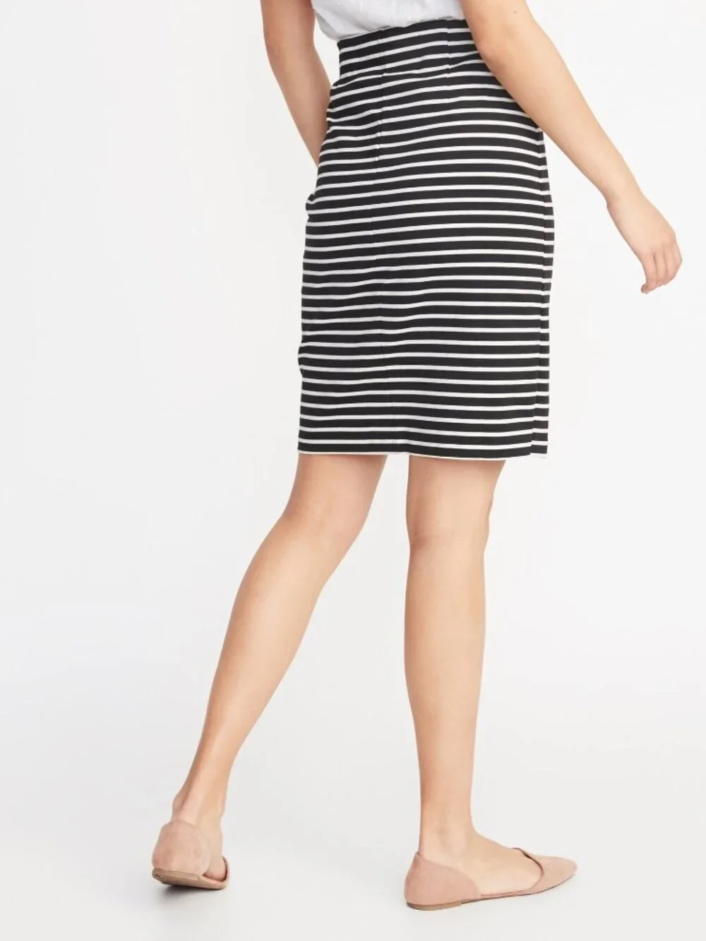 2/$30 Old Navy Ponte-Knit Pencil Skirt for Women Black Stripe Small #A1946